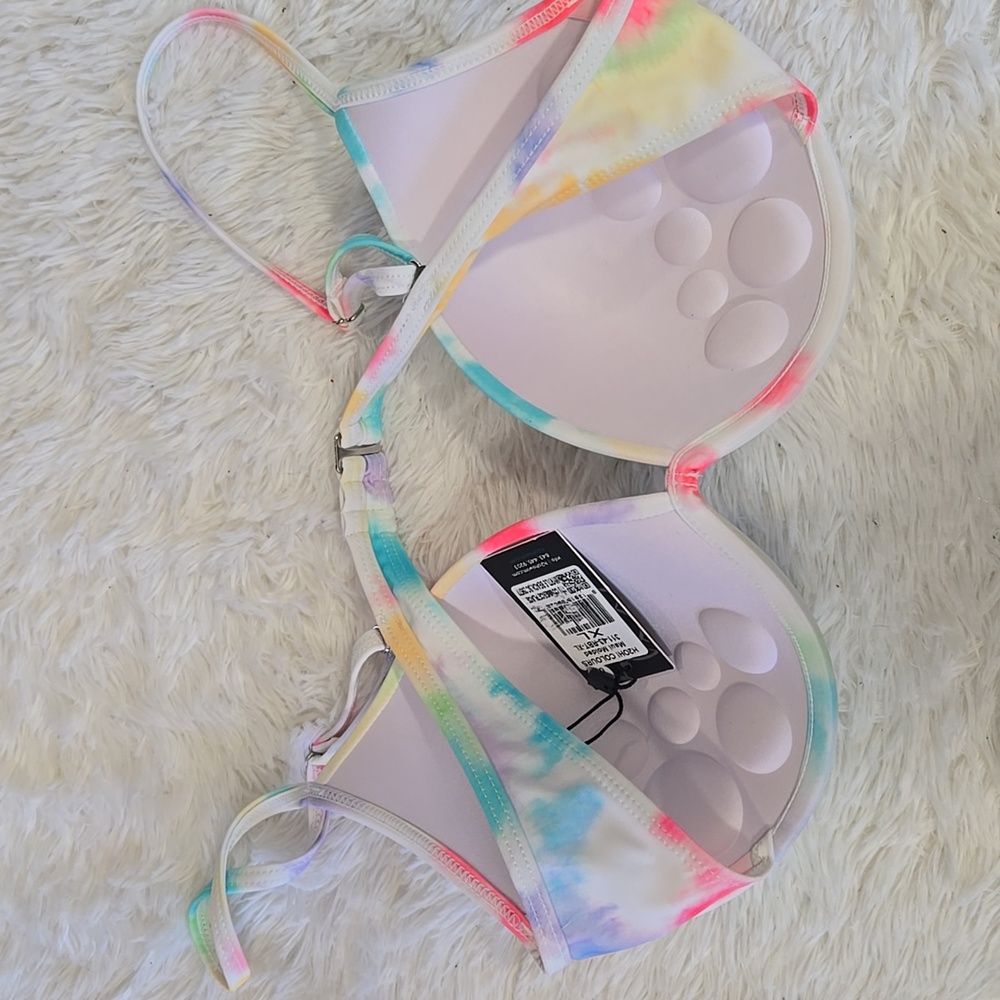 H2OH Women’s Tie Dye Maui Molded Cup Bikini Swim Top XL - Picture 4 of 5